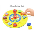 Hot Sale Educational Wooden Clock Toy, Shape Sorting Clock, Geometry Clock Toys